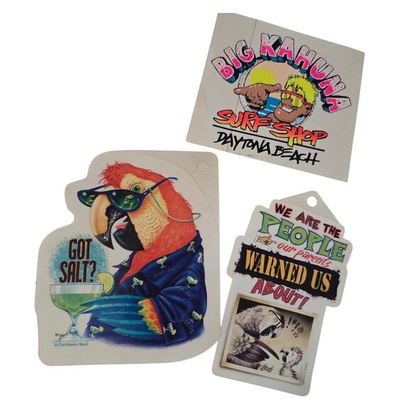 Lot 3 Jimmy Buffett Caribbean Soul STICKER Got Salt Parrot Big Kahuna Surf Shop - Picture 1 of 11